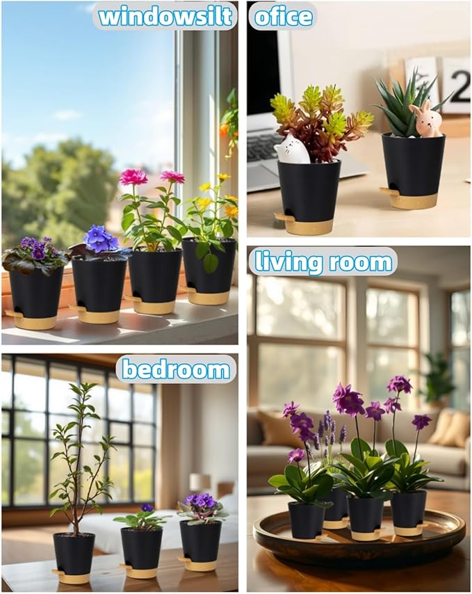 12 Pack 4 Inch Self Watering Plant Pots - Image 6
