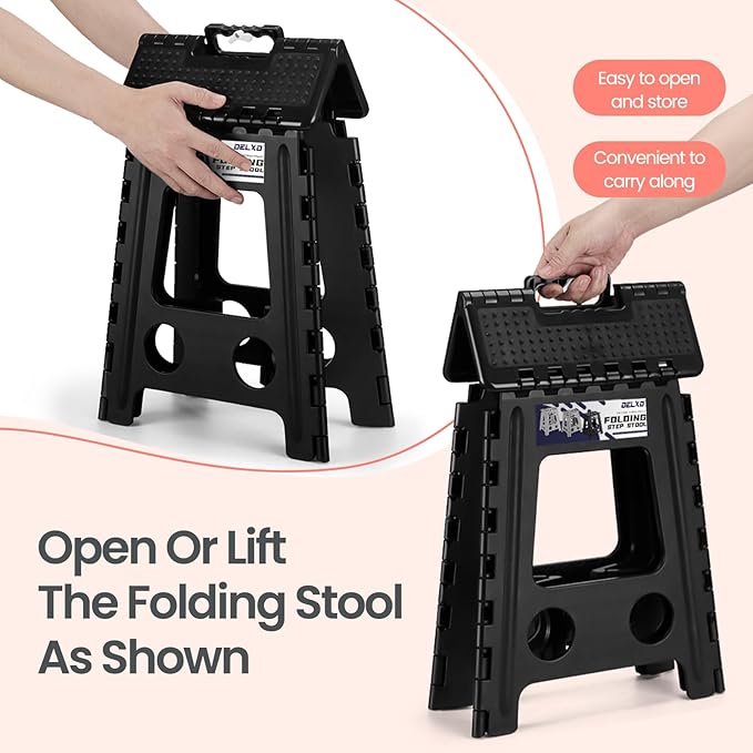 Delxo Folding Step Stool 16 Inch, Non-Slip Foldable Stools - Image 6