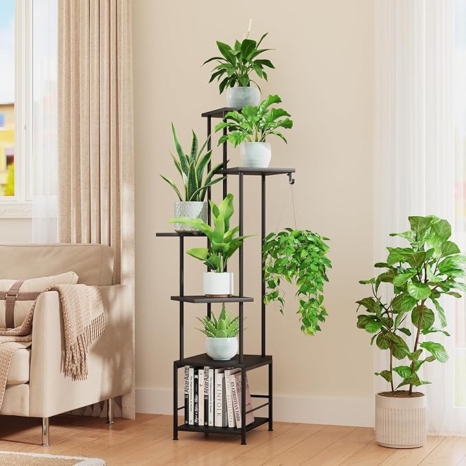 Plant Stand Indoor with Grow Light, 6-Tiered Tall Plant Stand Indoor, Metal - Image 3