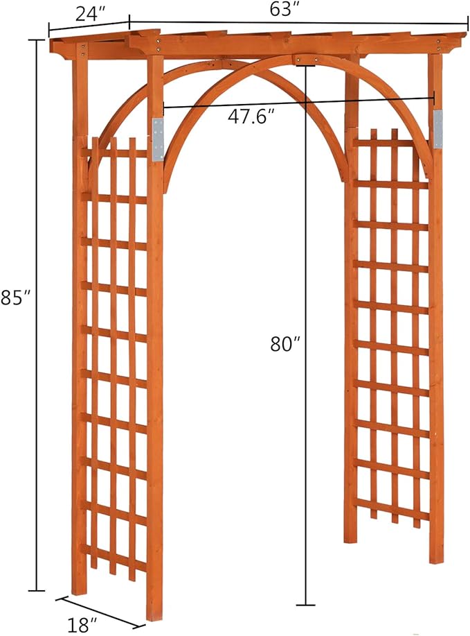 VINGLI 85in Wooden Arbor, Wedding Arch - Image 7