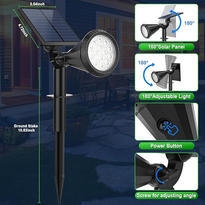 Solar Lights Outdoor Waterproof 180° Adjustable Landscape Spot Lights - Image 6