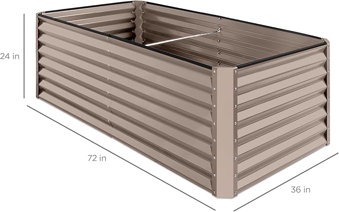 Best Choice Products 6x3x2ft Outdoor Metal Raised Garden Bed, Deep Root Box - Image 8