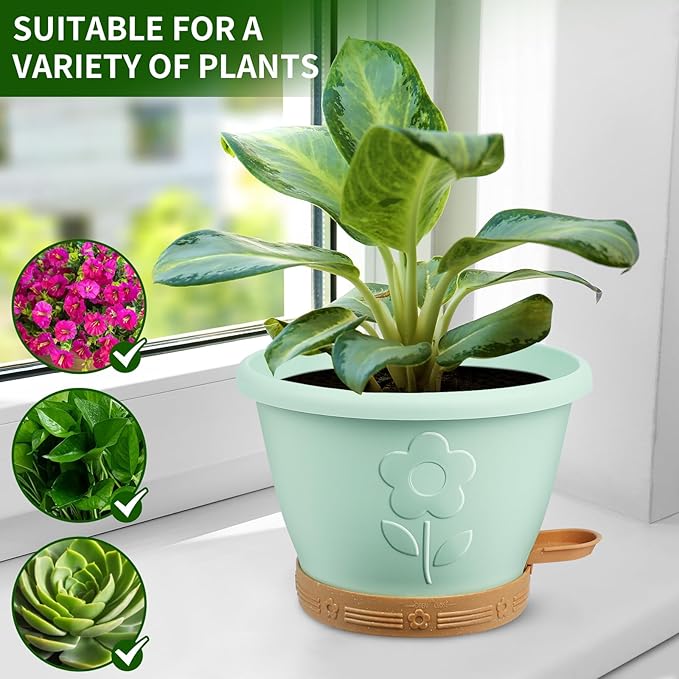 Plant Pots, Flower Pots for Indoor/Outdoor Plants, Self Watering Plastic - Image 7