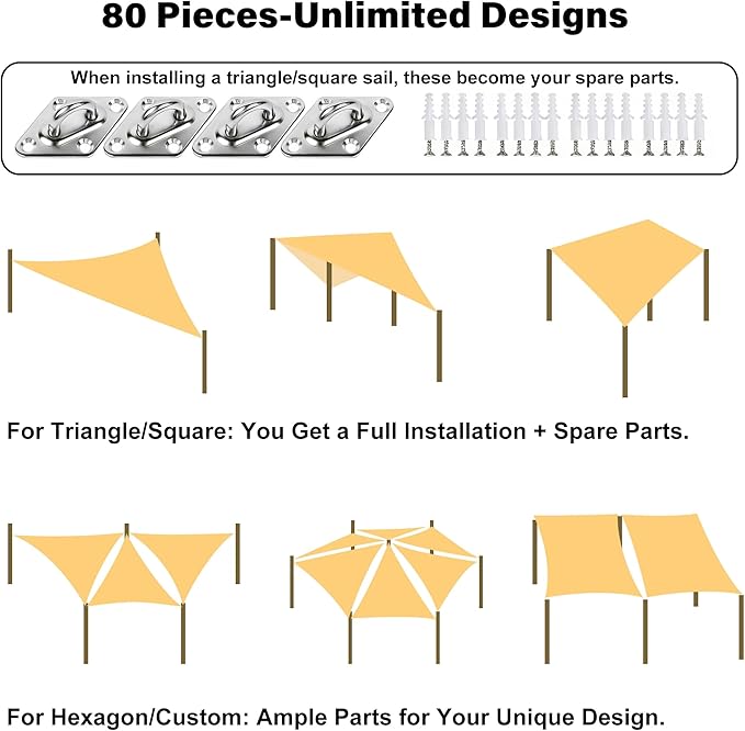 yofit Shade Sail Hardware Kit 5 inch - Image 2