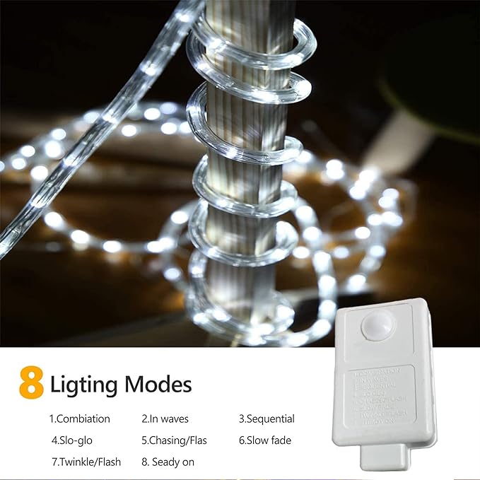 100ft LED Rope Lights Outdoor, 720 LED Connectable and Flexible Tube Lights - Image 3