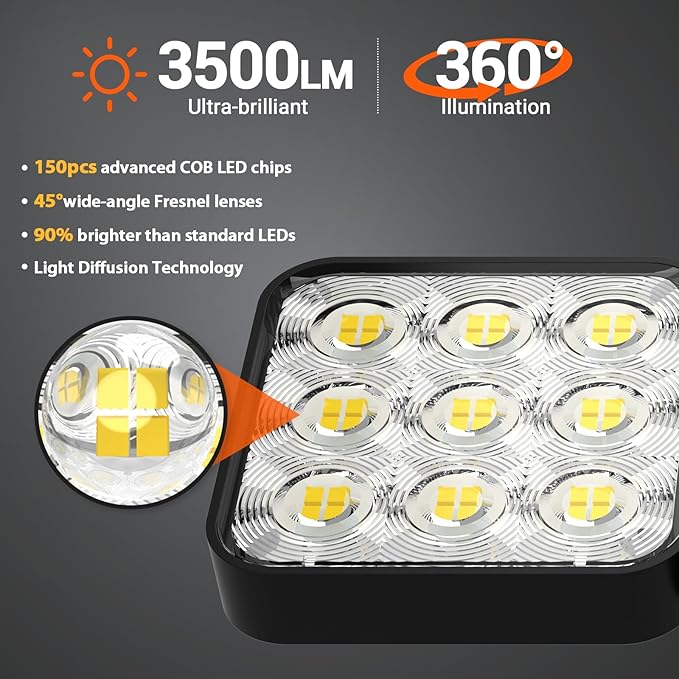 Solar Flood Light Outdoor 4 Pack, 3500LM Super Bright Motion Sensor Outdoor - Image 2