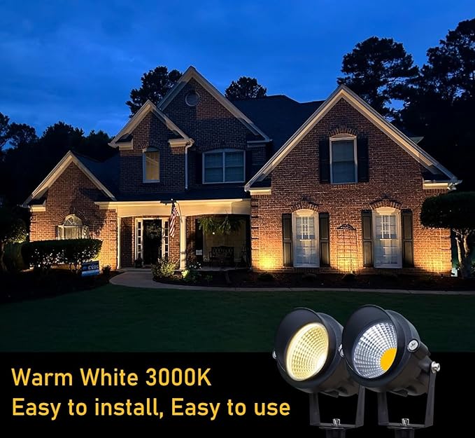 TOVEENEN LED Outdoor Landscape Spotlight 120V 12W Waterproof Spot Lights - Image 3