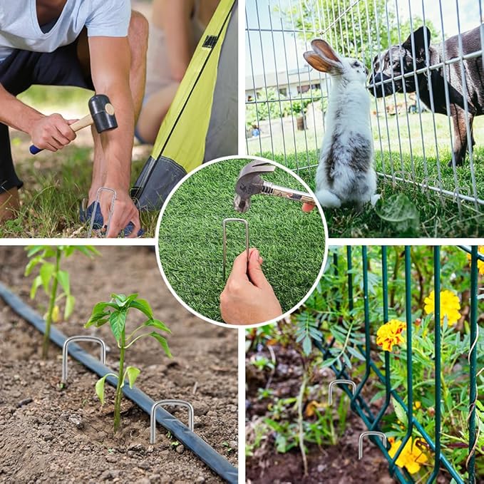HongWay 50 Pack 6 Inch Landscape Staples, 8 Gauge Garden Stakes Heavy Duty More - Image 6