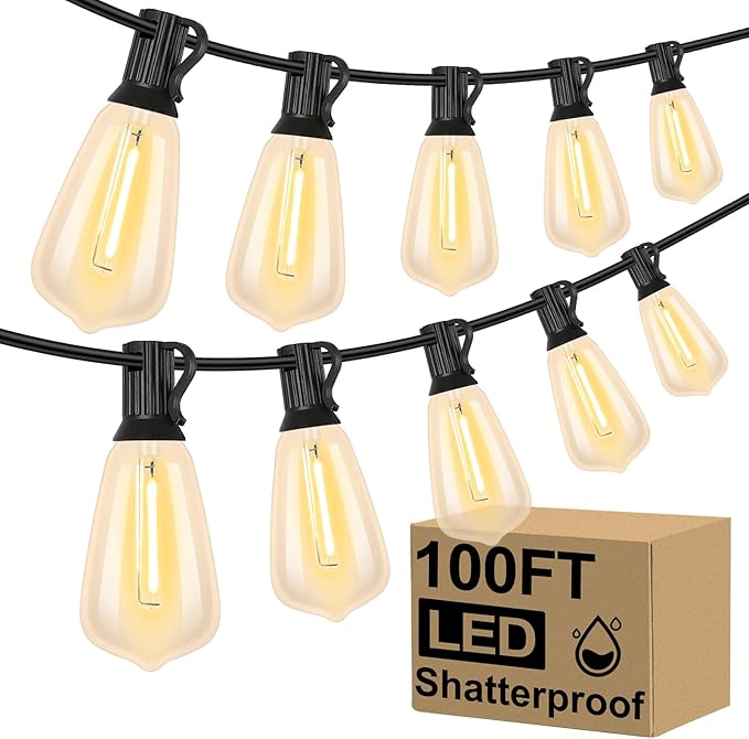 Brightever LED Outdoor String Lights 100FT Patio Lights by Brightever