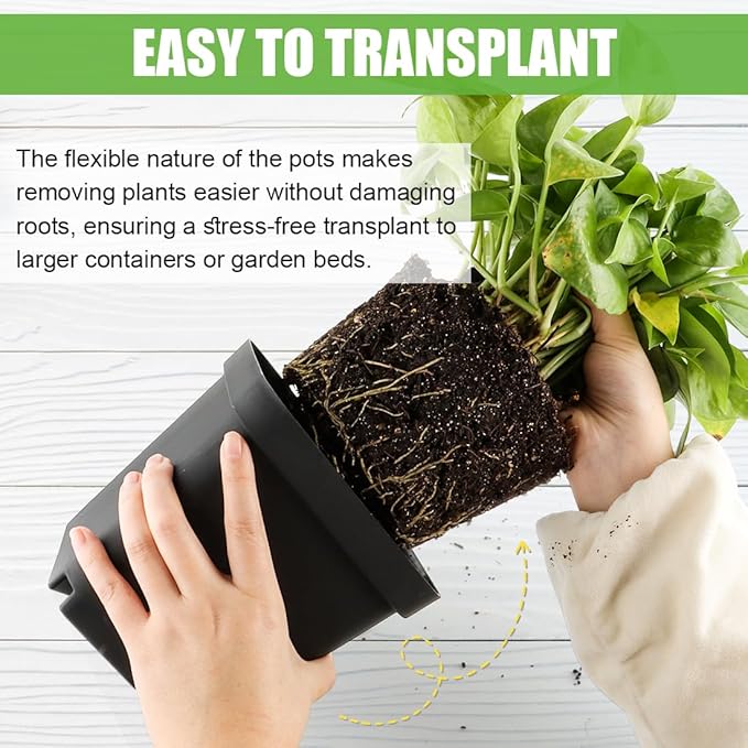Square Nursery Pots 5.5 Inch, Plastic Plant Pot - Image 5