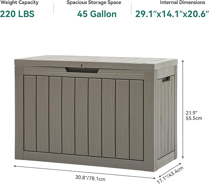 YITAHOME 45 Gallon Deck Box, Outdoor Storage Box - Image 7