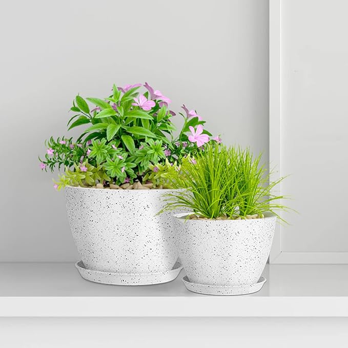 5 Pcs Plant pots, 7.5/6.5/5.7/4.9/4.1 inch Pots - Image 7