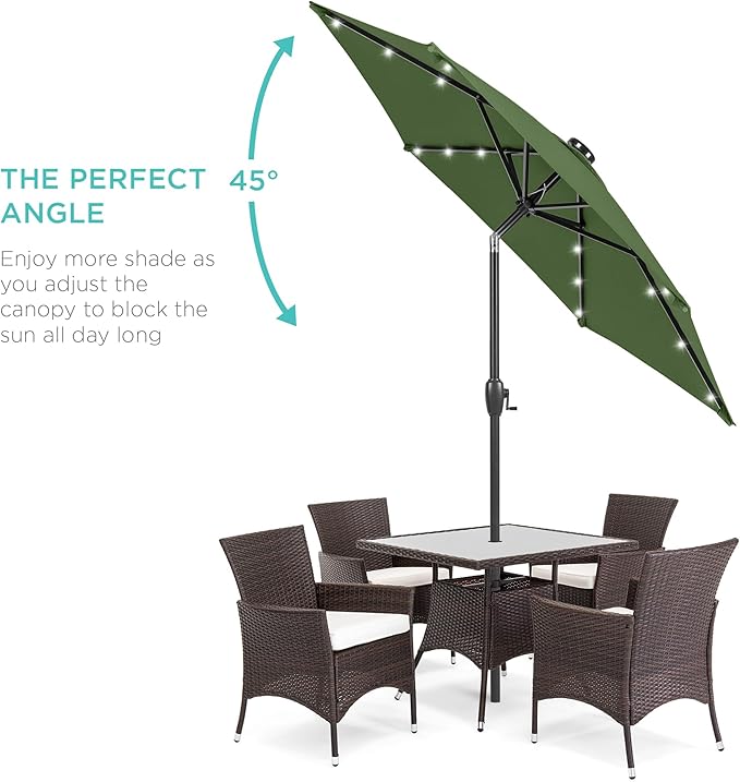Best Choice Products 7.5ft Outdoor Solar Market Table Patio Umbrella - Image 2