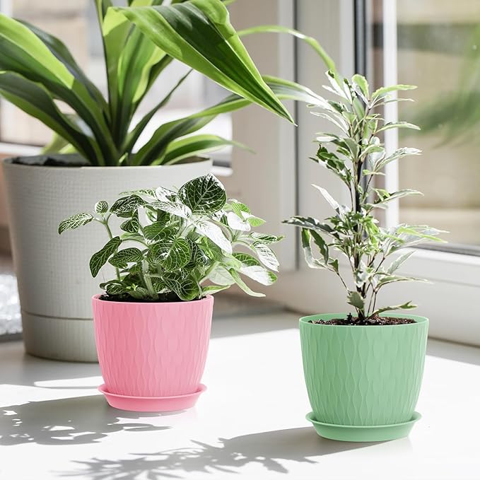 7 inch Plant Pots, 5 Pack Flower Pots - Image 7