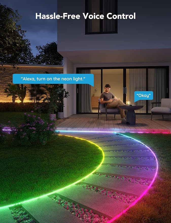Govee Outdoor Neon Rope Lights, 32.8ft RGBIC IP67 Waterproof Patio Decorations - Image 4