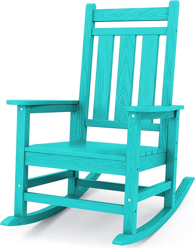 KINGYES Oversized Outdoor Rocking Chair, All-Weather Patio Rocking Chairs by KINGYES