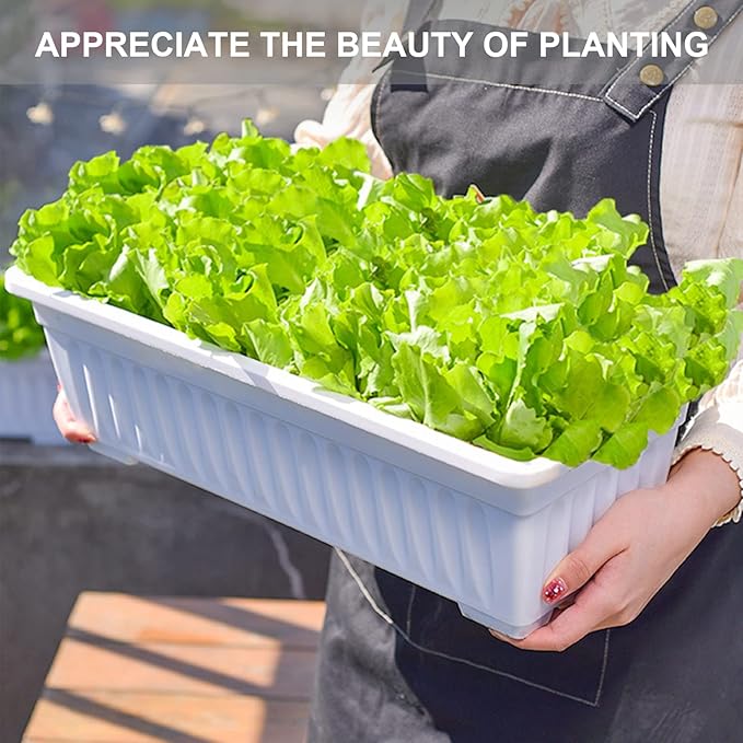 6 Packs Window Box Planter, 17 Inches Flower Window Box Rectangular Plastic - Image 5