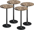 Flamaker Round Bistro Pub Table Modern Style Metal Base MDF Top Cocktail Bar by Flamaker