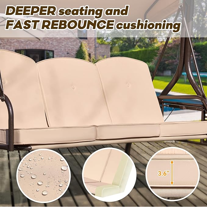 3 in 1 Outdoor Porch Swing - Image 6
