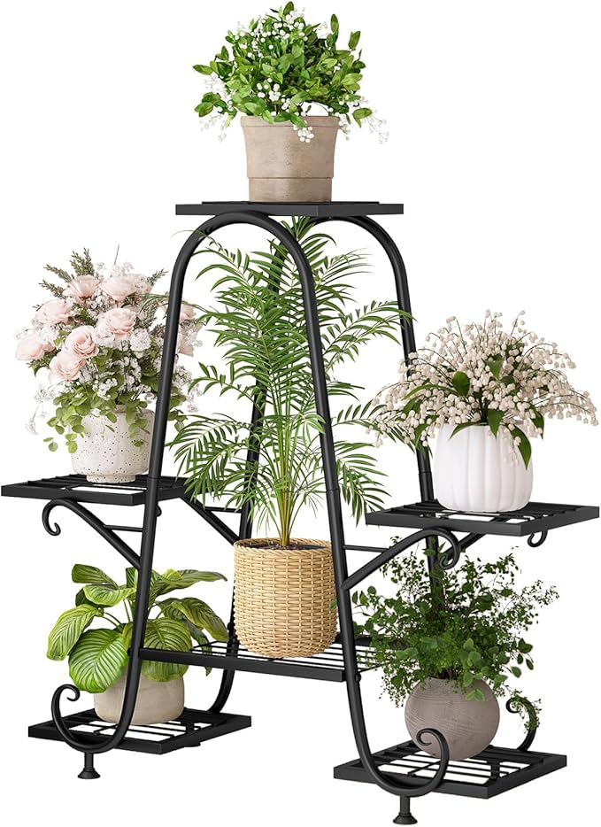 Plant Stand Indoor Outdoor Shelf Metal Holder Pot Rack Multiple Plants Stand by INGIORDAR