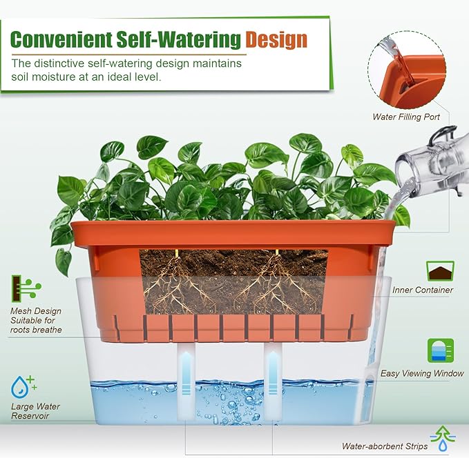 OurWarm 3 Pack Self Watering Herb Planter Set - Image 2