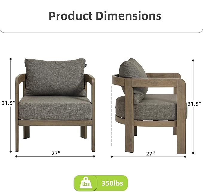 Outdoor Furniture Set, Metal Modern Outside Furniture - Image 2