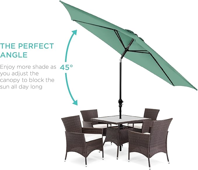 Best Choice Products 10ft Outdoor Table Compatible Steel Polyester Market Patio - Image 2