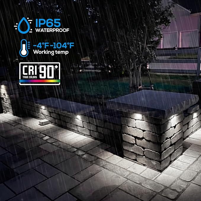 LEONLITE 8-Pack 4 Inch LED Hardscape Lighting, Update Retaining Wall Lights - Image 7