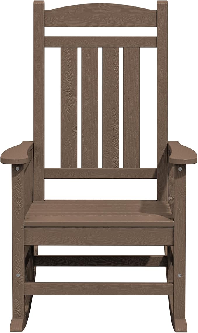 KINGYES HDPE Outdoor Rocking Chair Set of 4, All-Weather Poly Patio Rocking - Image 10