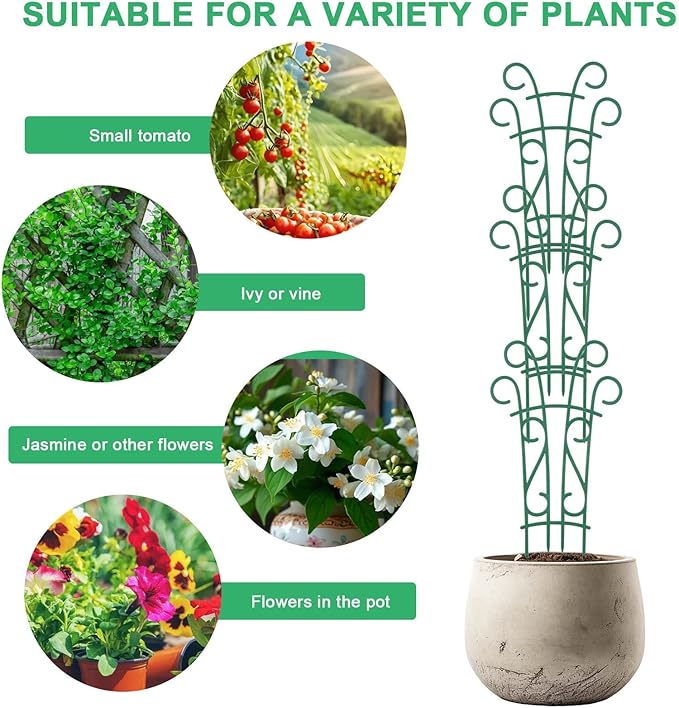 Plant Trellis for Potted Plants 12 Pack Stackable Indoor Outdoor Climbing - Image 5