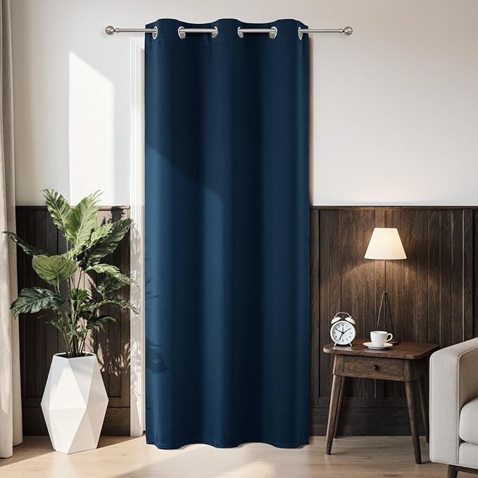 Joydeco Blackout Door Curtain for Doorway Privacy 78 Inches Long, Grommet by JOYDECO