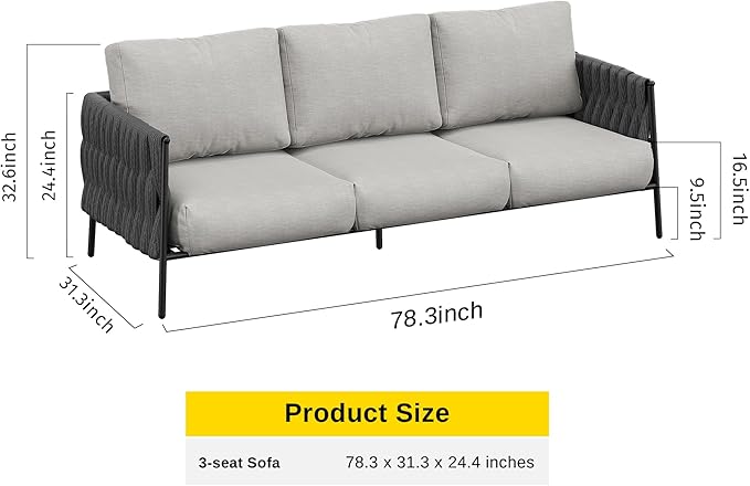 EAST OAK Life Chatter Outdoor Sofa, Outdoor Furniture 3 Seats - Image 7