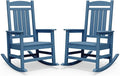 SERWALL Rocking Chairs Set of 2, HDPE Outdoor Rocking Chair, All-Weather Porch by SERWALL