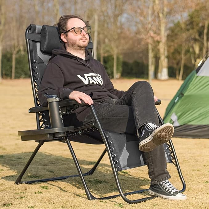 Zero Gravity Chair Set of 2 Oversized Padded Recliner - Image 2