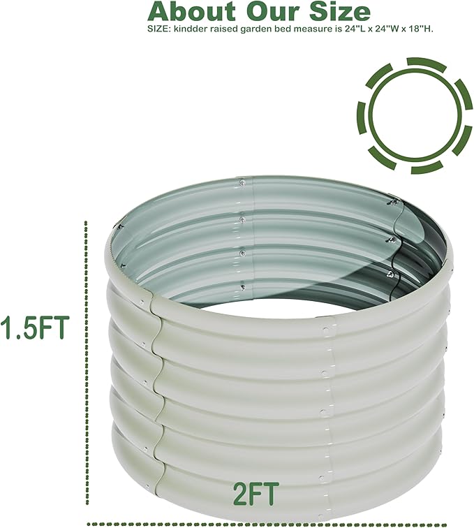 2x2x1.5ft-2pcs-Oval Raised Garden Bed Kit, Galvanized Planter Garden Boxes - Image 3
