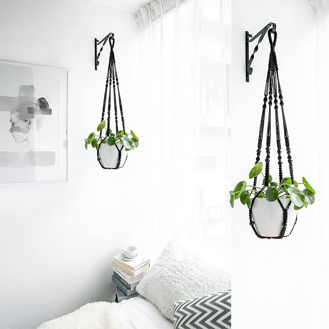 Mkono Macrame Plant Hanger Indoor Hanging Planter Basket - Image 2