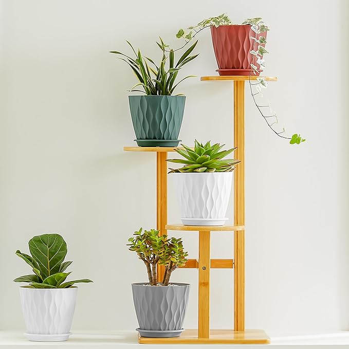 FaithLand 6-Pack 6-Inch Plastic Plant Pots - Image 6