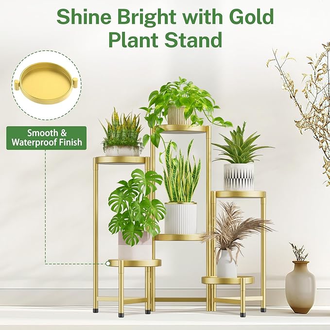 iDavosic.ly Plant Stand Indoor Outdoor, 6 Tier Corner Metal Flower Display - Image 7