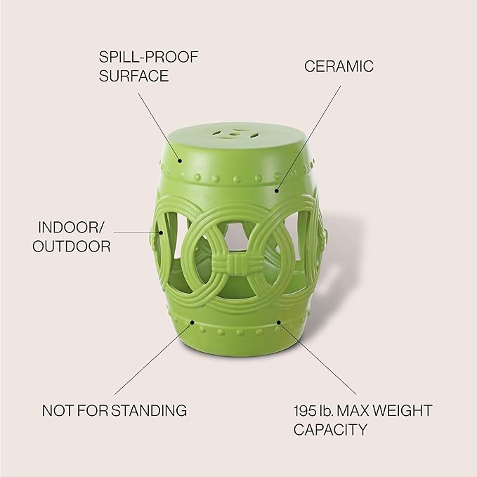 JONATHAN Y TBL1022H Lucky Coins 16" Chinese Ceramic Drum Indoor/Outdoor Garden - Image 4