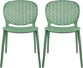 2xhome Set of 2 Patio Dining Chairs | Modern Stackable Outdoor Pool Side Chair by 2xhome