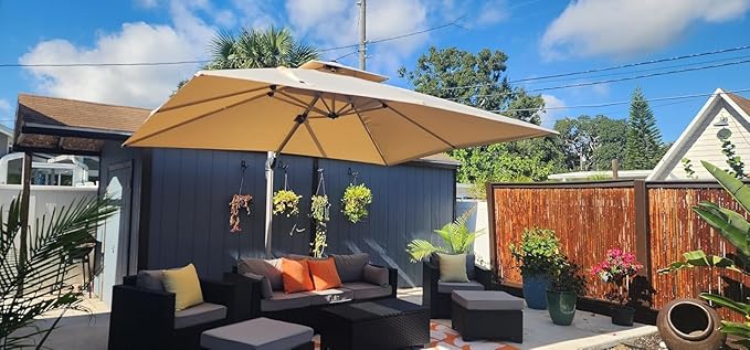 PURPLE LEAF 10' X 12' Patio Umbrella Outdoor Rectangle Umbrella Large - Image 2