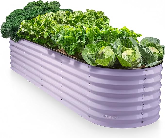 9-in-1 Galvanized Steel Raised Garden Bed // 8×2×1.5 ft Modular Planter by PlantPlot