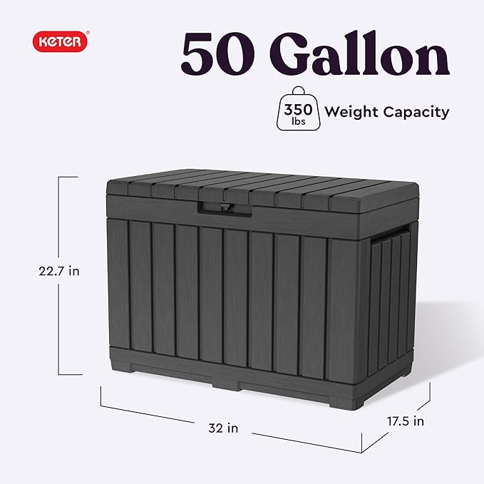 Keter Kentwood 50 Gallon Resin Deck Box - Image 2