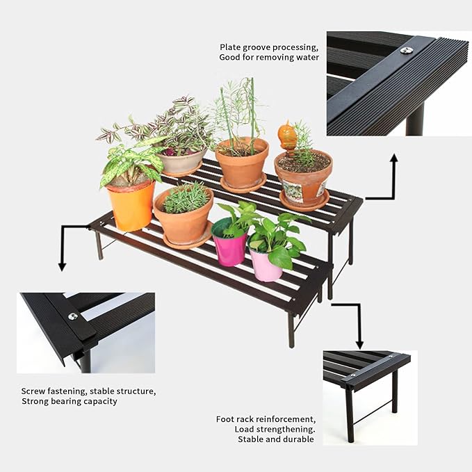 SBDSBD OUTEROOM Metal Plant Stand, Rust-proof Aluminum Flower Pot Stand - Image 5