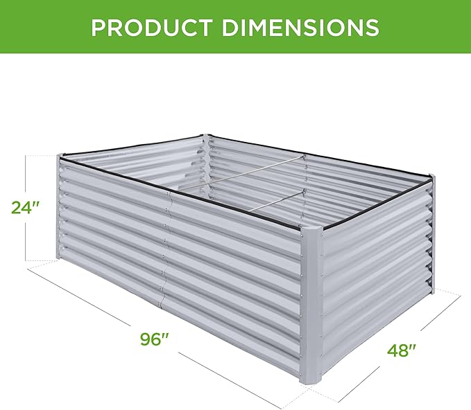 Best Choice Products 8x4x2ft Outdoor Metal Raised Garden Bed, Deep Root Planter - Image 3