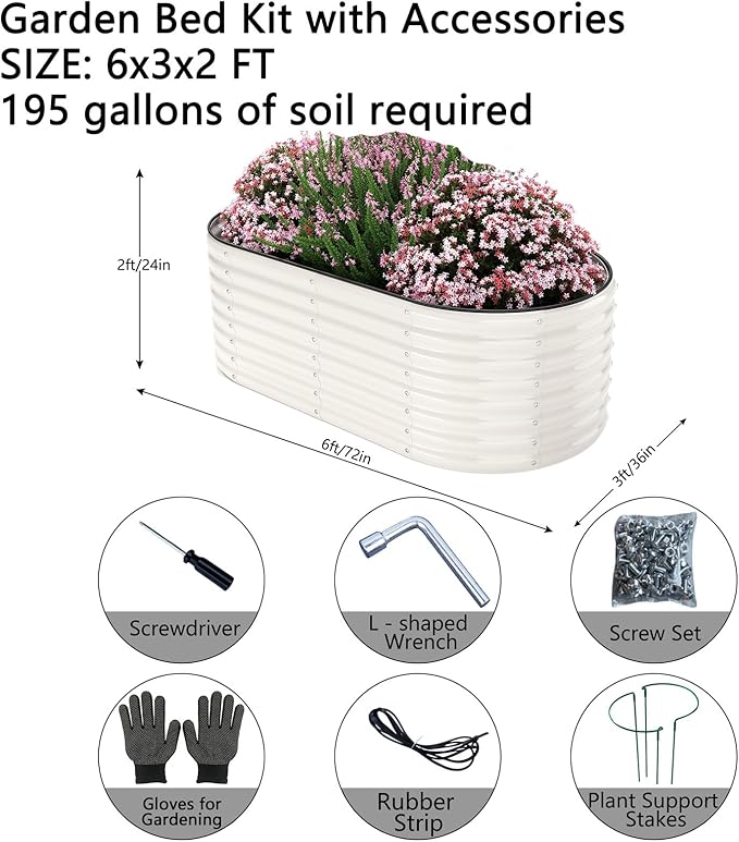 Galvanized Metal Planter Round Raised Garden Bed Kit - Image 2