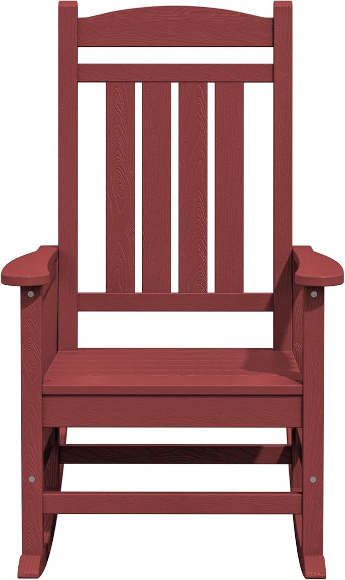 KINGYES HDPE Outdoor Rocking Chair Set of 4, All-Weather Poly Patio Rocking - Image 9