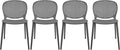 2xhome Set of 4 Patio Dining Chairs | Modern Stackable Outdoor Pool Side Chair by 2xhome