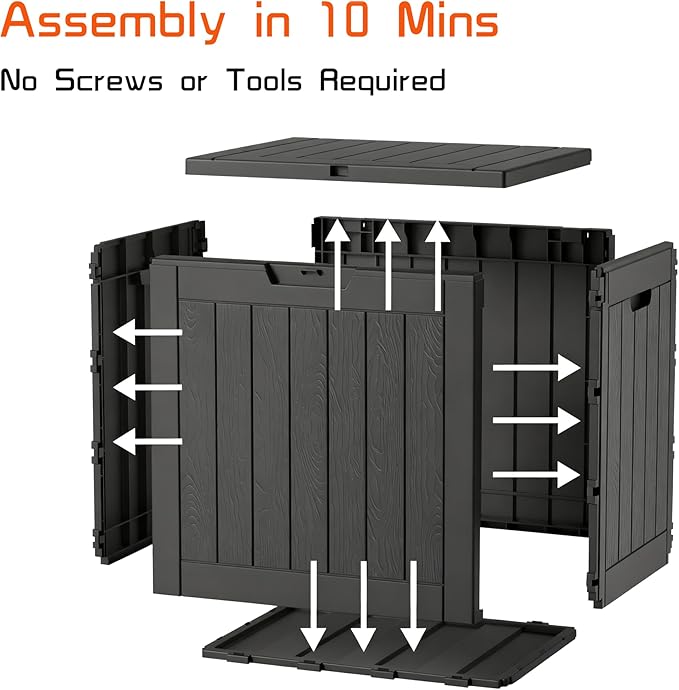 30 Gallon Waterproof Outdoor Storage Box, Resin Deck Box, Lockable Outside - Image 9