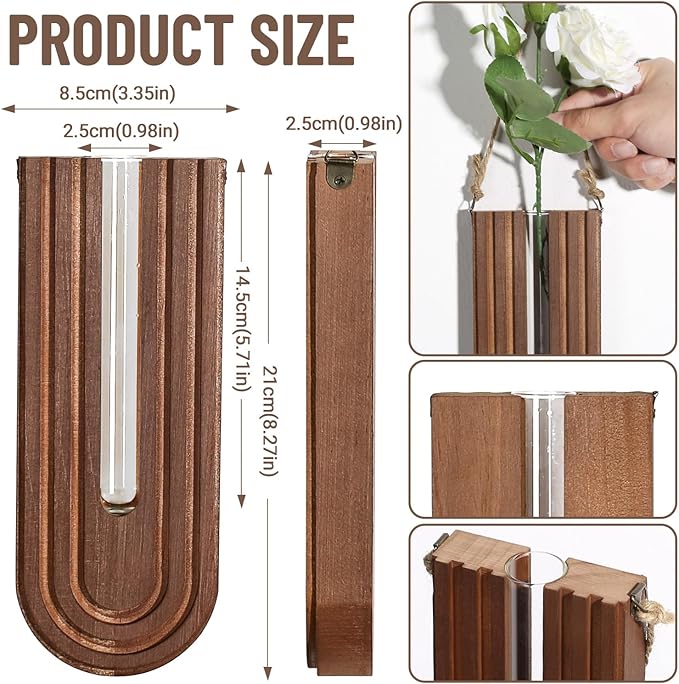 Indoor Wood Wall Planter Set of 3 - Image 3